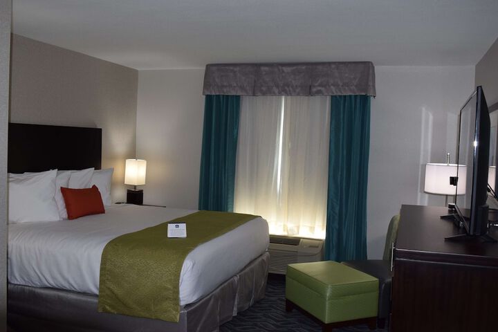 Accessible 1 King Mobility Accessible Communication Assistance Roll in Shower Microwave and Refrigerator WiFi Full Breakfast (3 of 12)