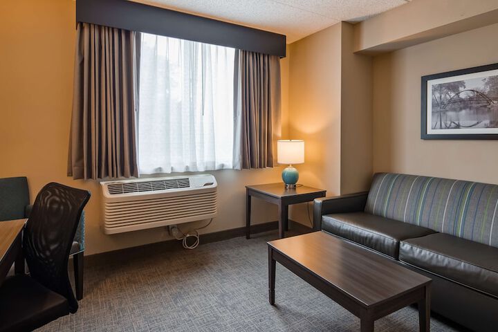Accessible Suite Queen Bed Accessible Walk in Shower Sofa Bed Work Desk Microwave and Refrigerator Full Breakfast (10 of 30)