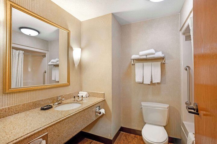 1 King Accessible Comm Assist Roll in Shower Microwave, Refrigerator WiFi Full Breakfast (1 of 16)
