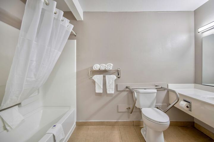 1 Queen Bed | ADA Accessible Roll in Shower Kitchen (15 of 15)