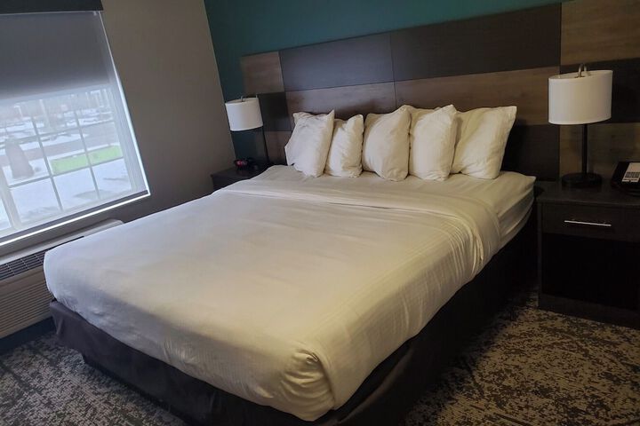 Suite 1 King Bed Sofa Bed Living Area Work Desk Microwave and Refrigerator WiFi Full Bre (30 of 31)