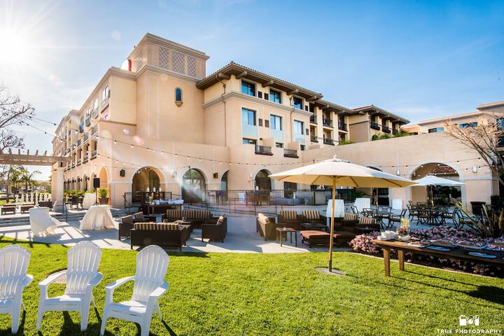 Outdoor banquet area