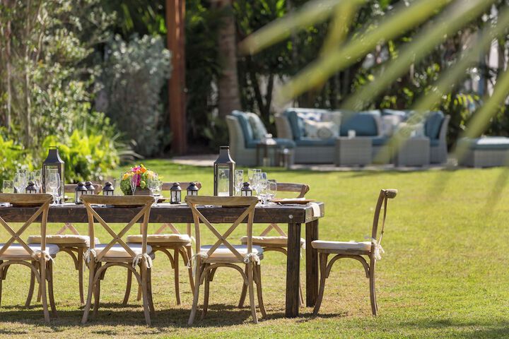 Outdoor banquet area