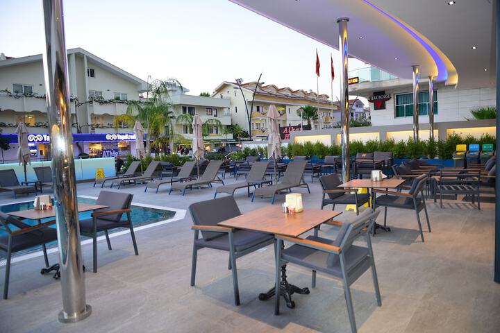 Outdoor banquet area
