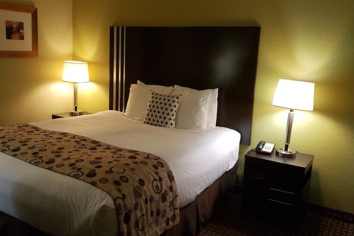 1 King Bed Flat Screen Television Microwave and Refrigerator High Speed Internet Accessible (5 of 7)