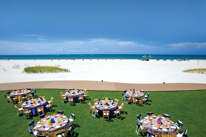 Outdoor banquet area