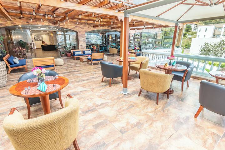 Outdoor banquet area