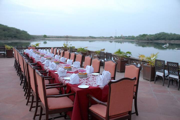 Outdoor banquet area