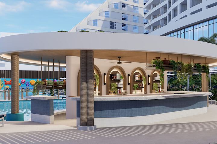 Swim-up bar