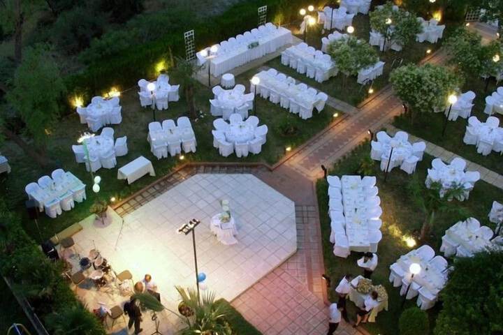 Outdoor banquet area