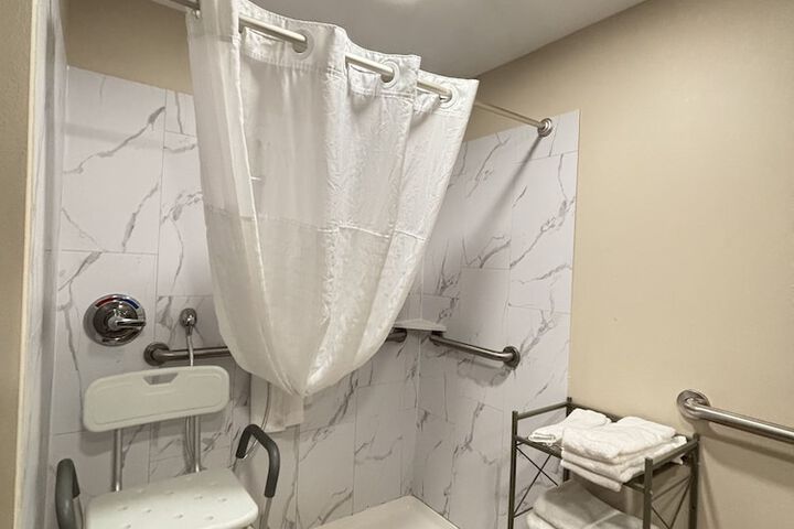 1 King Bed Deluxe Accessible Room Roll in Shower with Grab Bars (11 of 17)