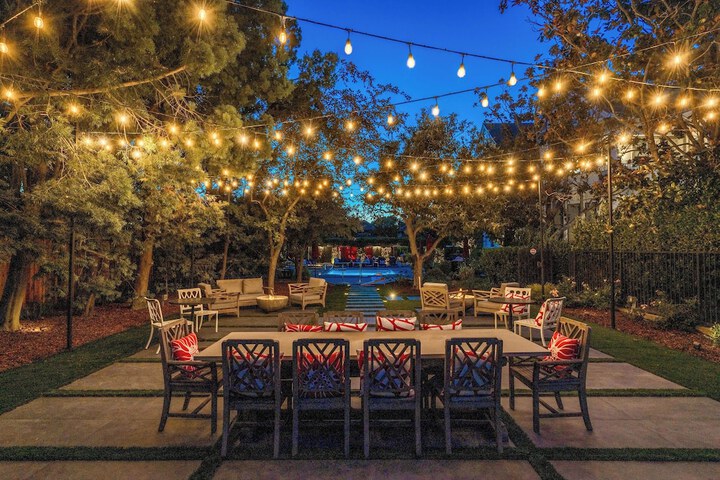 Outdoor banquet area