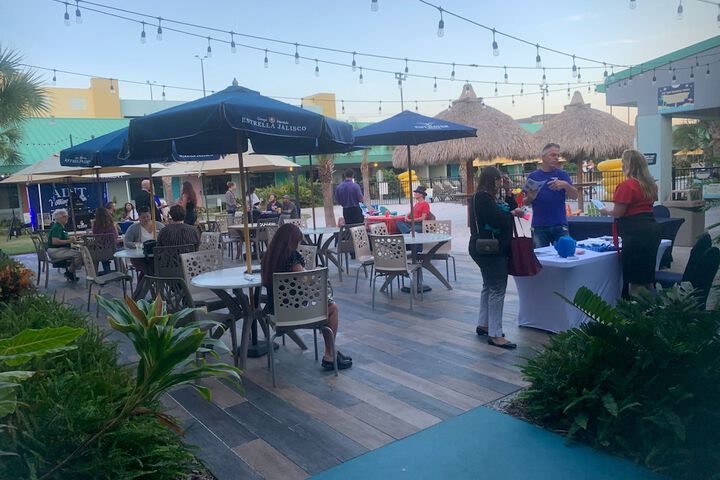 Outdoor banquet area