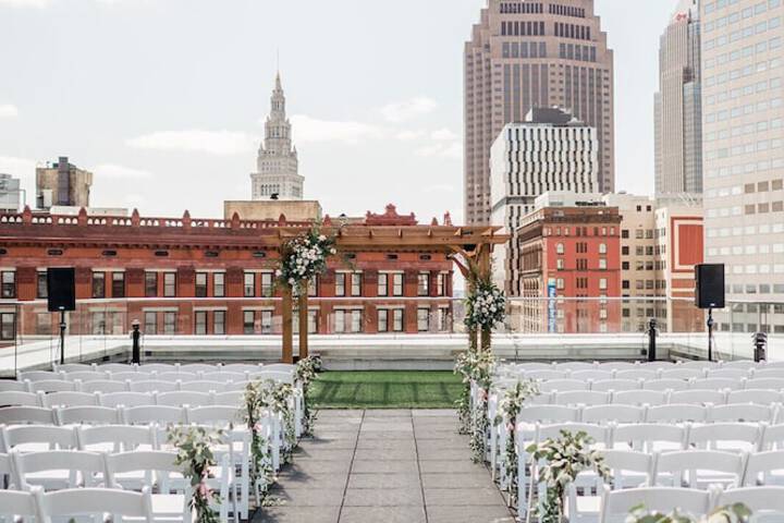 Outdoor wedding area
