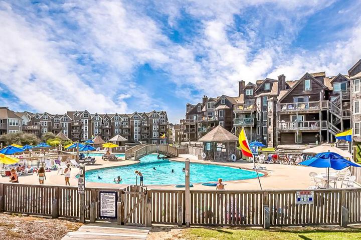 Exterior of Hip Hip Hip Hooray - Duck Barrier Island Station, 185 Yds to Beach, Indoor / Outdoor Pools, EV Charger