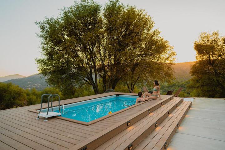 Exterior of Boho chic oasis by Casa Oso with pool spa and views