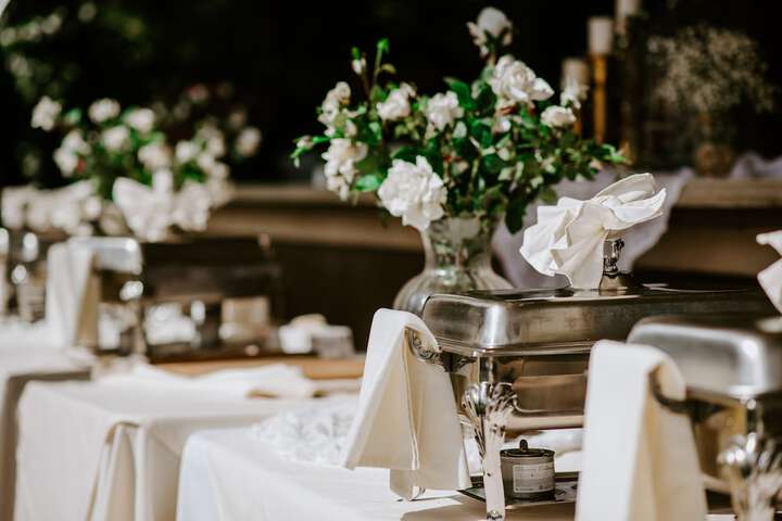 Outdoor wedding area