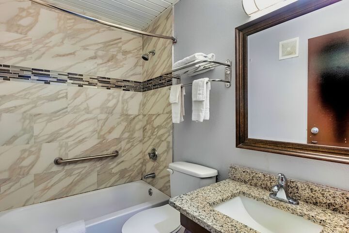 1 Queen Bed Mobility Accessible Bathtub with Grab Bars (1 of 11)