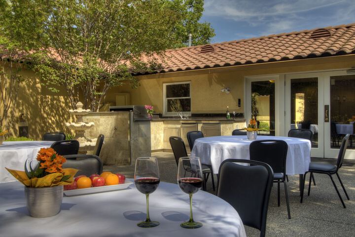 Outdoor banquet area