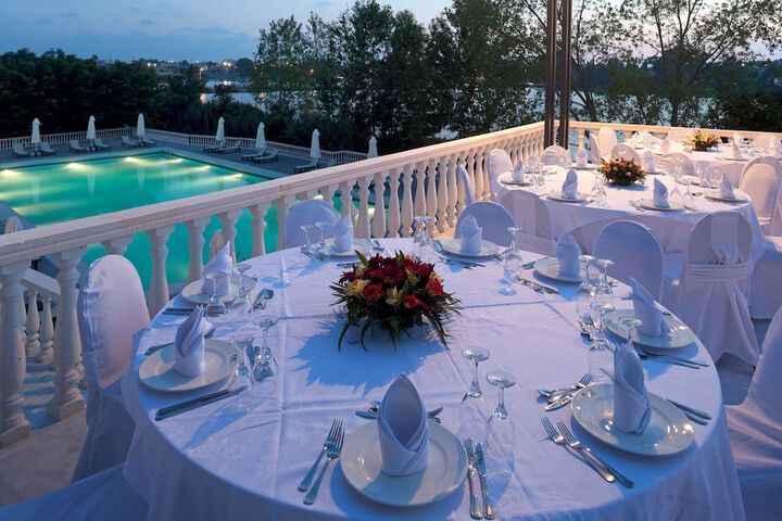 Outdoor banquet area