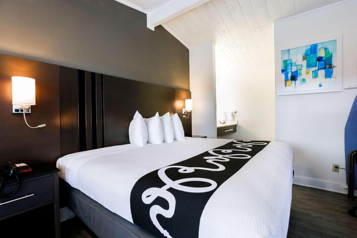 1 Queen Bed Flat Screen Television Desk High Speed Internet Accessible Microwave and Refrigerator, Coffee Maker Continental Breakfast (14 of 16)