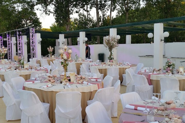 Outdoor banquet area