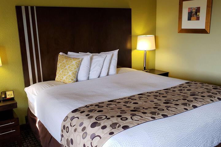 1 King Bed Flat Screen Television Microwave and Refrigerator High Speed Internet Accessible (6 of 7)