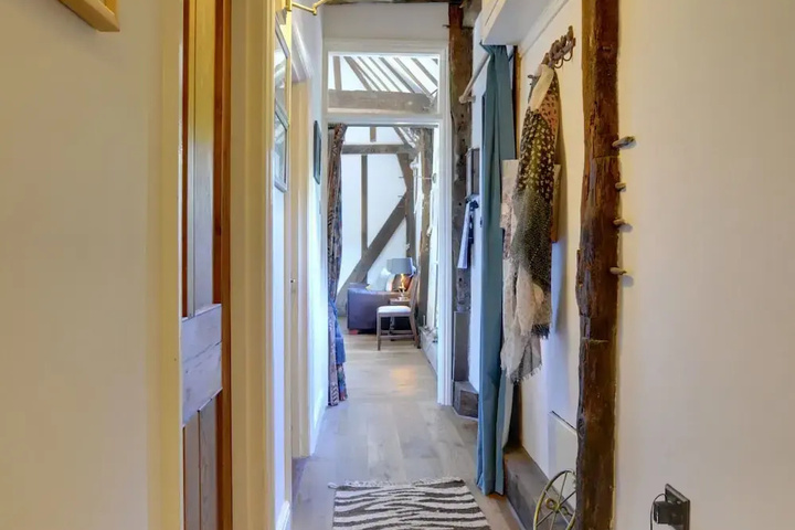 Converted Barn With Excellent Wooden Beams High Ceiling and a Cosy Terrace