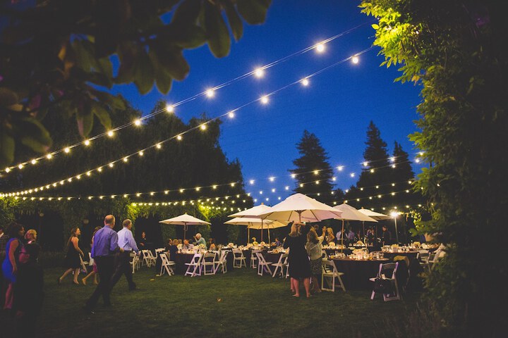 Outdoor banquet area