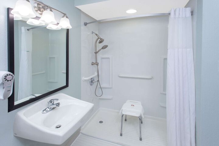 1 Queen Bed Accessible Room Roll in Shower (7 of 9)