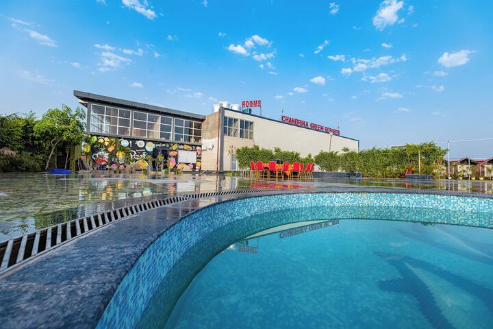 Exterior of Chandrika Greens Resort Near Prem Mandir