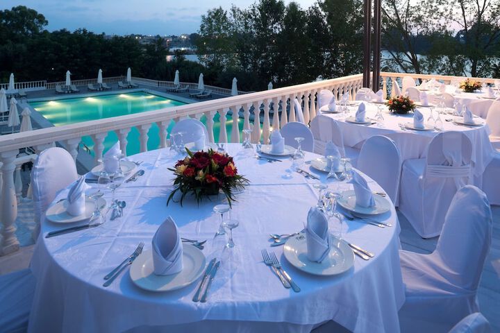 Outdoor banquet area
