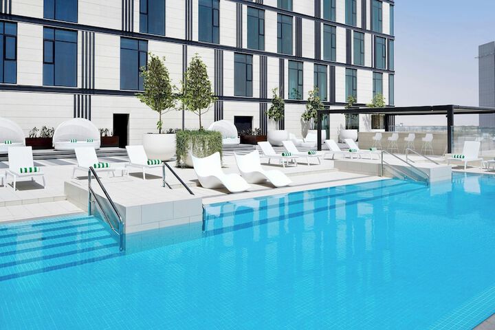 Exterior of Holiday Inn Dubai Al-Maktoum Airport by IHG