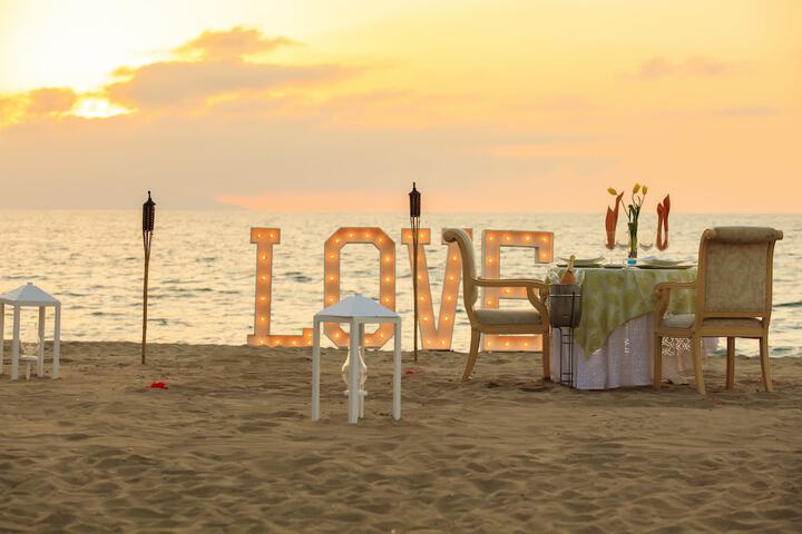Outdoor wedding area