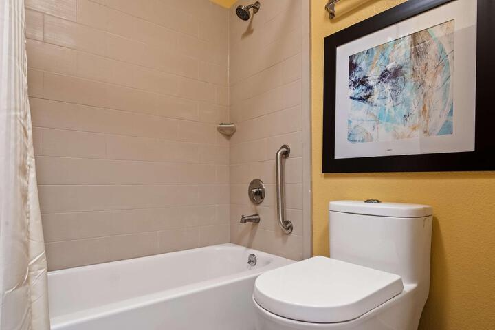 Accessible 1 Queen Mobility Accessible Bathtub Microwave and Refrigerator Full Breakfast (3 of 14)