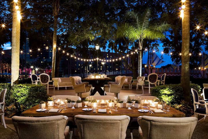 Outdoor banquet area