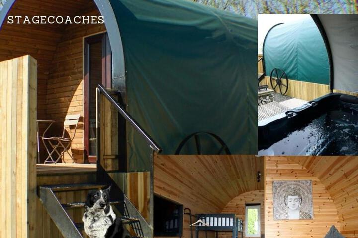 Dog Friendly Stagecoach Glamping Pod with Hot Tub