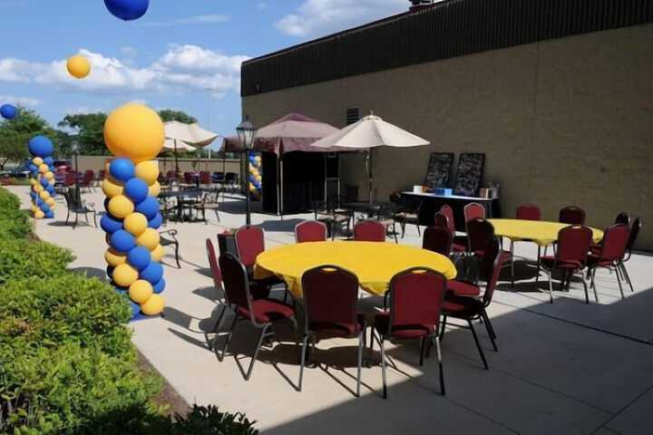 Outdoor banquet area