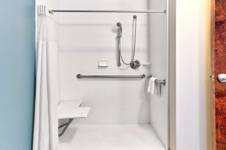 1 King Bed Deluxe Mobility Accessible Suite Roll in Shower (1 of 8)