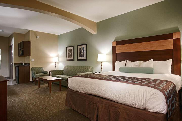 Suite 1 King Bed 32 Inch LCD Television Sofa Bed Wet Bar Microwave and Refrigerator (7 of 11)