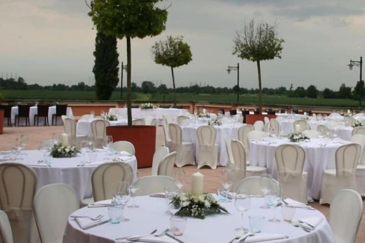 Outdoor banquet area