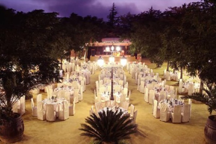 Outdoor banquet area