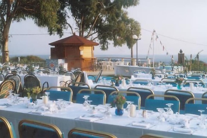 Outdoor banquet area