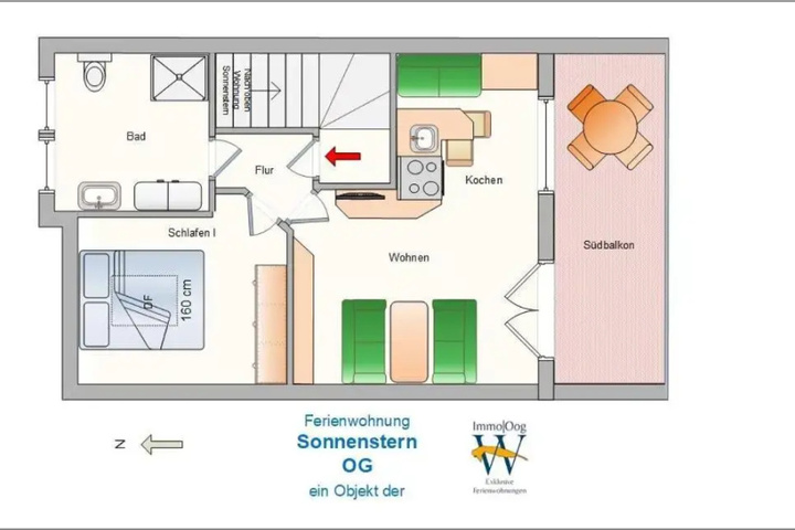 Sonnenstern Sonnenverwöhnte Familienwohnung mit Balkon