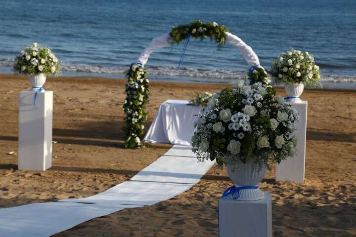 Outdoor wedding area
