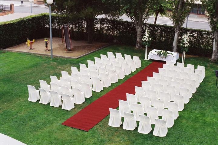 Outdoor banquet area