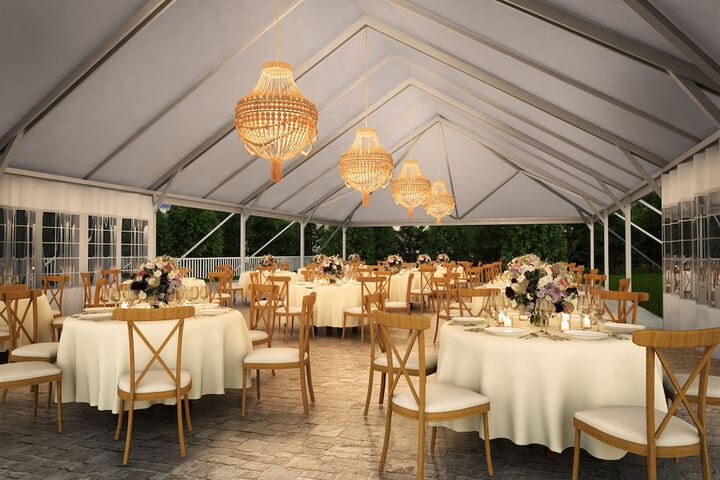 Outdoor banquet area