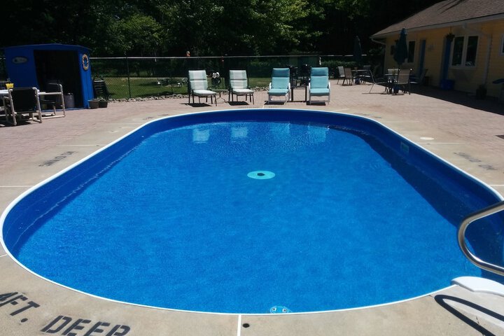 Swimming pool at The Pinewood - Adult Getaway by the Lake