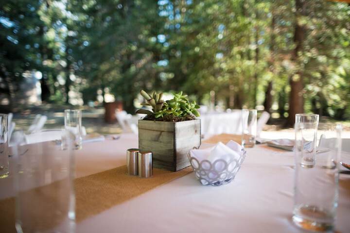Outdoor banquet area