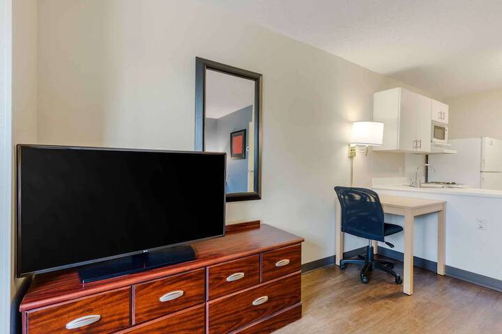 1 Queen Bed | ADA Accessible Roll in Shower Kitchen (5 of 9)